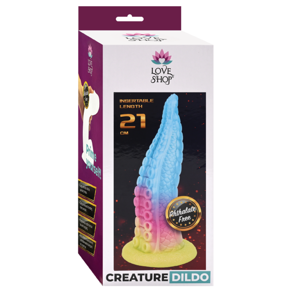Realistik Yaratık Dildo – Spiral Dokulu, Vantuzlu Penis - 24 cm