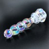 Multicolor Cam Anal Plug – Boğumlu, Gül Motifli (14,2 cm)