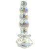 Multicolor Cam Anal Plug – Boğumlu, Gül Motifli (14,2 cm)