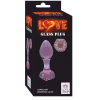 Pembe Cam Anal Plug – Çiçek Figürlü Romantik Dokunuş (9 cm)