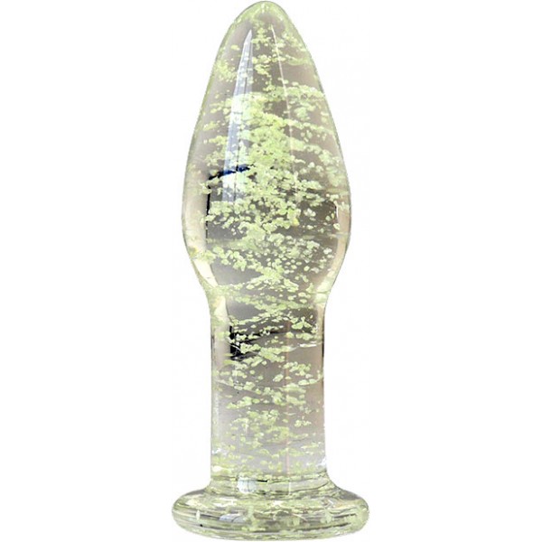 Karanlıkta Parlayan Cam Anal Plug – Pürüzsüz ve Baştan Çıkarıcı (9,5 cm)