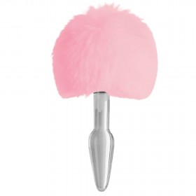 Cam ve Peluş Pompom Tabanlı Anal Plug – 11 x 2,5 cm