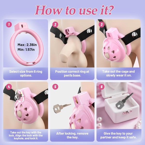 Kalp Desenli Yumuşak Silikon Erkek İffet Kafesi – Ayarlanabilir Konfor