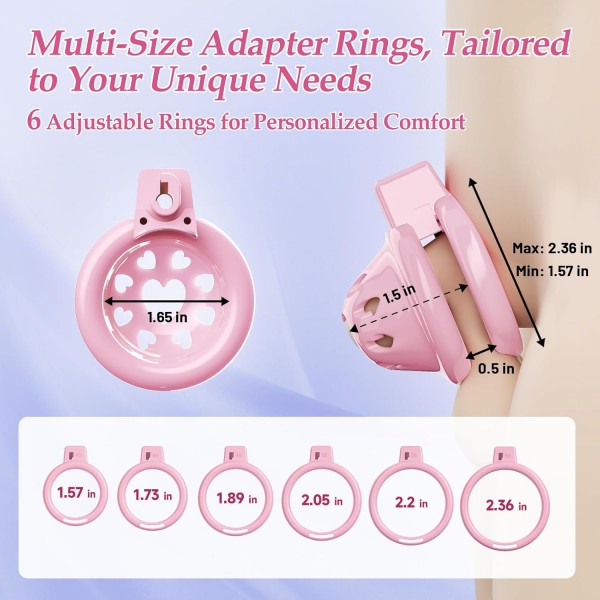 Kalp Desenli Yumuşak Silikon Erkek İffet Kafesi – Ayarlanabilir Konfor