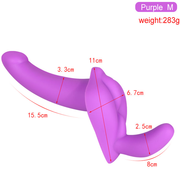 MRIMIN Çift Taraflı Strapless Strap-On – Lezbiyen ve Çiftler İçin Silikon Dildo