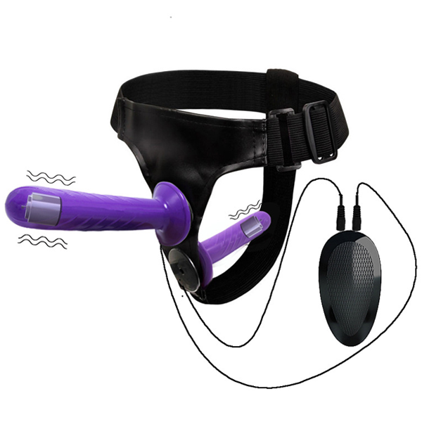 Double Dong Titreşimli Belden Bağlamalı Strap-On – Çift Taraflı Bisex Dildo Vibratör