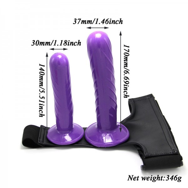 Double Dong Titreşimli Belden Bağlamalı Strap-On – Çift Taraflı Bisex Dildo Vibratör