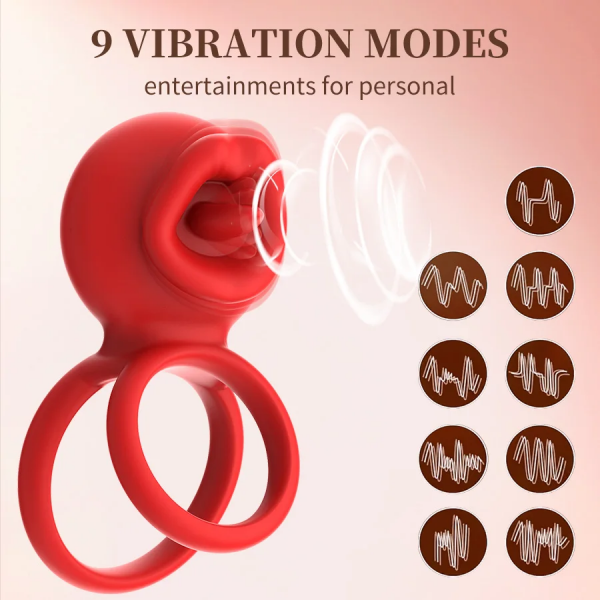 G-Noktası Uyarımlı 10 Modlu Titreşimli Penis Halkası – Çift Yönlü Haz