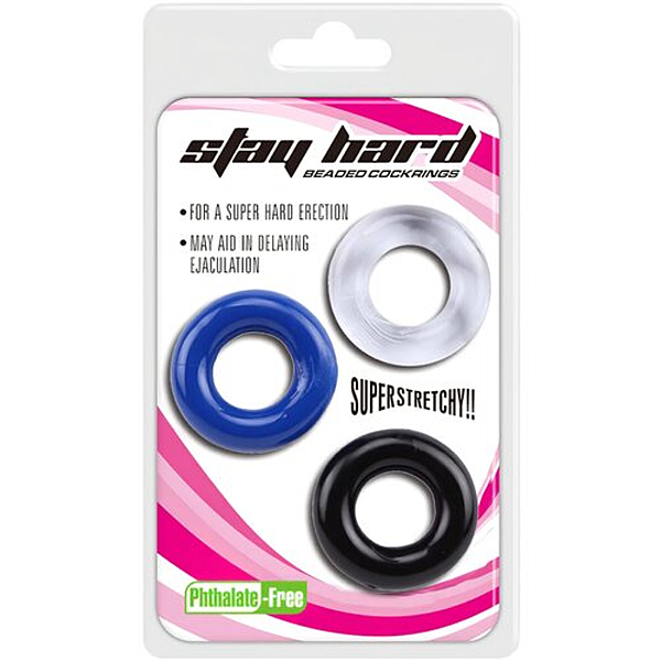 Stay Hard 3’lü Silikon Penis Halka Seti – Esnek ve Güvenli Performans Desteği