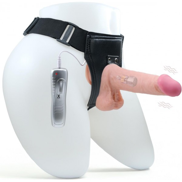7 Modlu, Vantuzlu, Belden Bağlamalı, Realistik Silikon Dildo - 19 Cm
