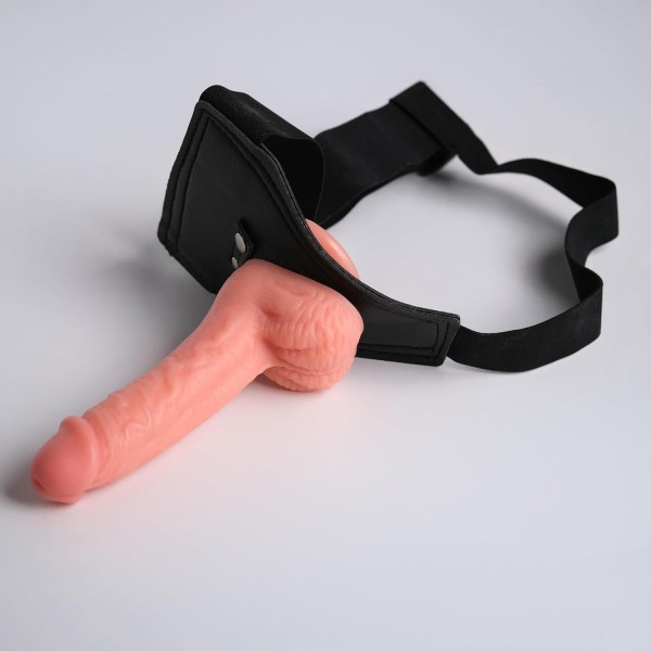 Gerçekçi Doku 19 cm Strapon Protez Dildo – Ayarlanabilir Kemerli, Medikal Silikon, Orta Boy