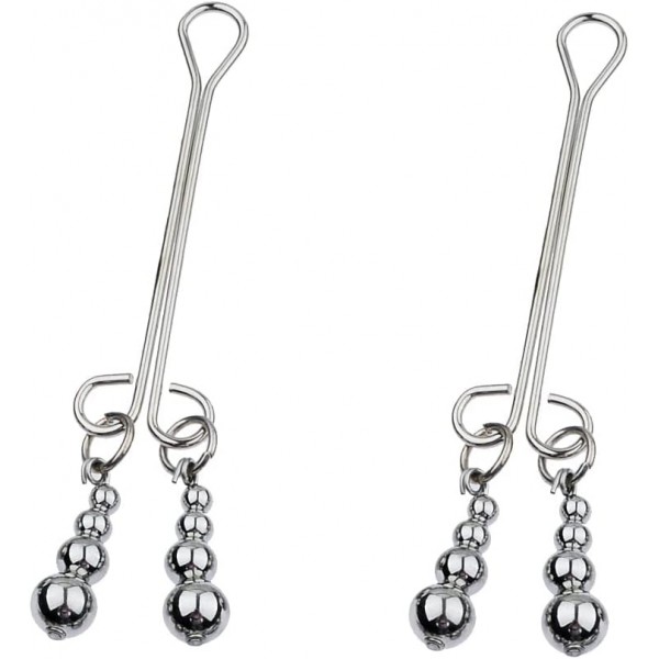 Boncuk Detaylı Ayarlanabilir Klitoris ve Meme Ucu Kelepçesi