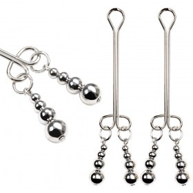 Boncuk Detaylı Ayarlanabilir Klitoris ve Meme Ucu Kelepçesi