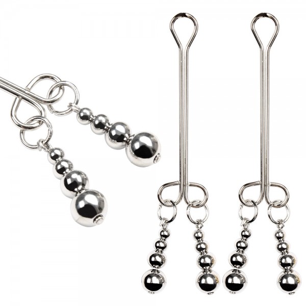 Boncuk Detaylı Ayarlanabilir Klitoris ve Meme Ucu Kelepçesi