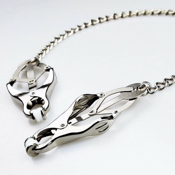 Extreme Zincirli Ayarlanabilir Metal Göğüs Kelepçesi