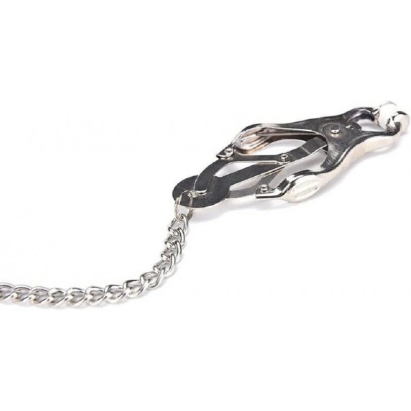 Extreme Zincirli Ayarlanabilir Metal Göğüs Kelepçesi