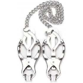 Extreme Zincirli Ayarlanabilir Metal Göğüs Kelepçesi