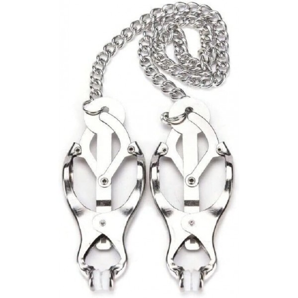 Extreme Zincirli Ayarlanabilir Metal Göğüs Kelepçesi