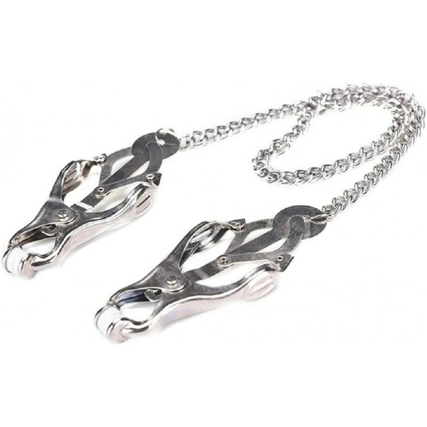 Extreme Zincirli Ayarlanabilir Metal Göğüs Kelepçesi