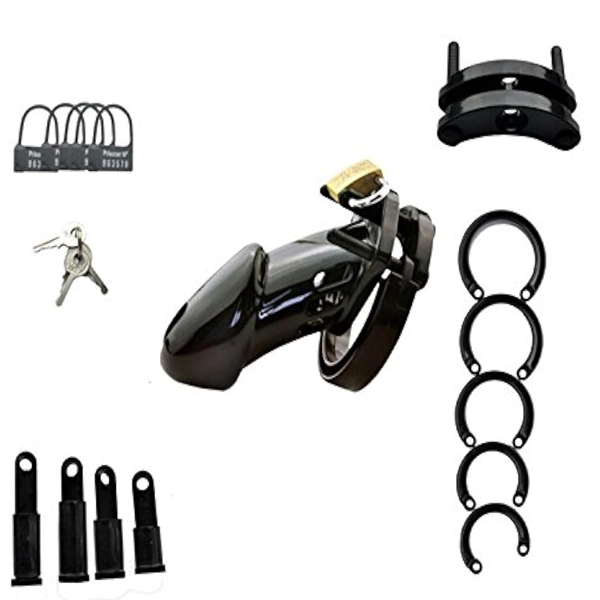 Ayarlanabilir Siyah Chastity Device Penis Kafesi – Hafif Polikarbonat Tasarım