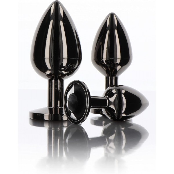 Siyah Taşlı Alüminyum Popo Tıkaç S – Şık ve Kompakt Tasarım