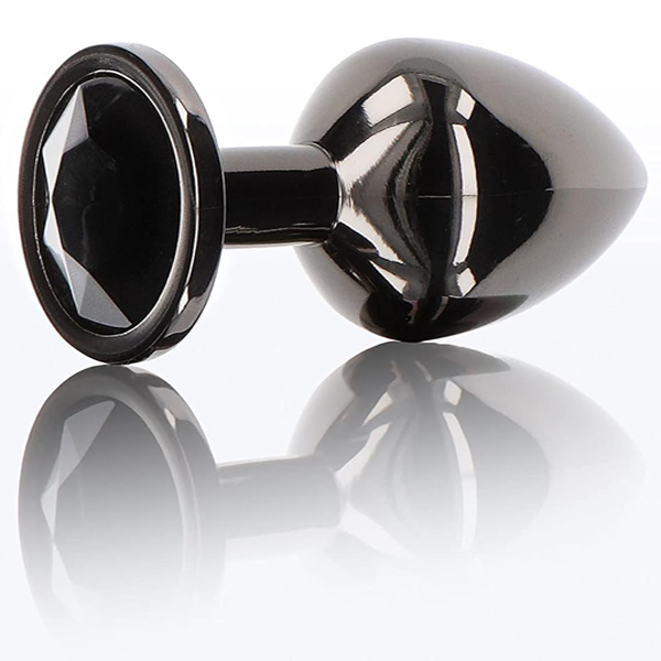 Siyah Taşlı Alüminyum Popo Tıkaç S – Şık ve Kompakt Tasarım