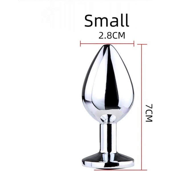 3’lü Pembe Kalp Taşlı Lüks Paslanmaz Çelik Anal Plug Seti (S/M/L)