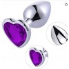 4’lü Mor Kalp Taşlı Anal Plug ve Titreşimli Bullet Seti (S/M/L)