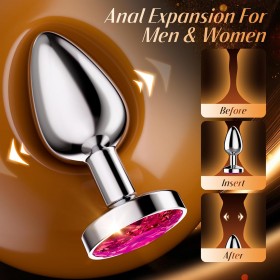 Mücevherli Çelik Anal Plug – Kristal Taşlı, Şık ve Zarif Tasarım