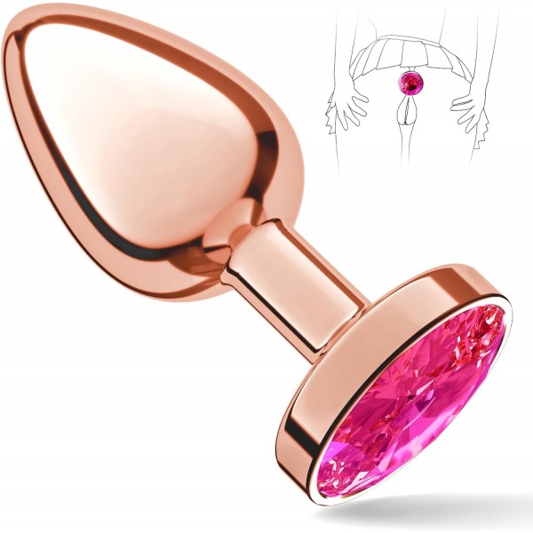 Mücevherli Çelik Anal Plug – Kristal Taşlı, Şık ve Zarif Tasarım