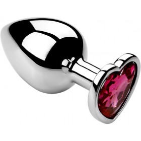 Kalp Mücevherli Çelik Anal Plug – Küçük Boy (7 cm)