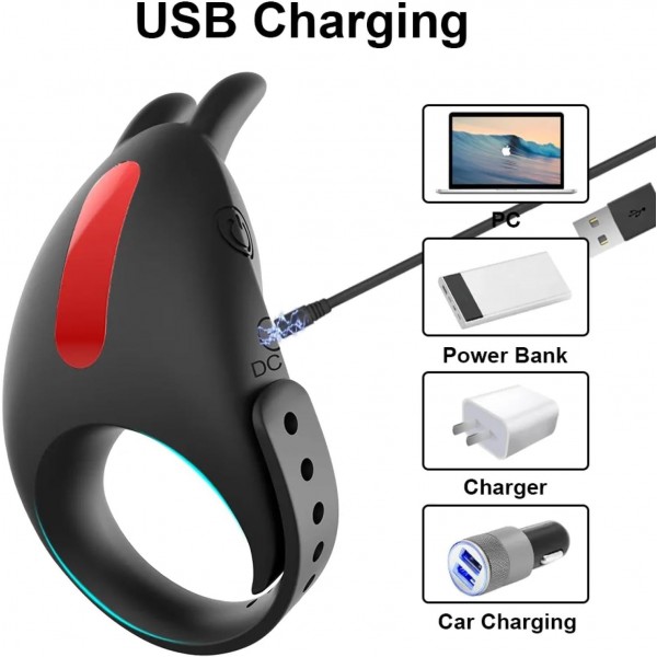 Ayarlanabilir Penis Halkası – 7 Titreşim Modlu ve Mastürbatör Uyumlu