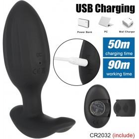 12 Modlu Kablosuz Kumandalı Titreşimli Anal Plug – USB Şarjlı Silikon Tasarım
