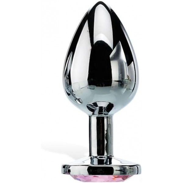 Çelik Anal Plug Küçük Boy – Kristal Taşlı, Paslanmaz Çelik, Başlangıç Seviyesi