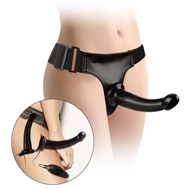 Dominate Series Çift Taraflı Titreşimli Strap-On – Ayarlanabilir Dildo