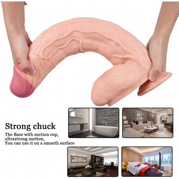 XXL Dev Boy Realistik Dildo 44 cm – Ekstra Büyük, Esnek ve Gerçekçi Tasarım