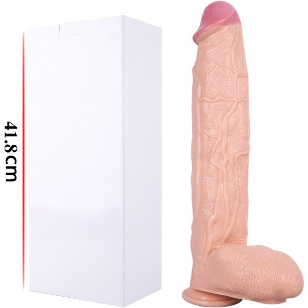 XXL Dev Boy Realistik Dildo 44 cm – Ekstra Büyük, Esnek ve Gerçekçi Tasarım