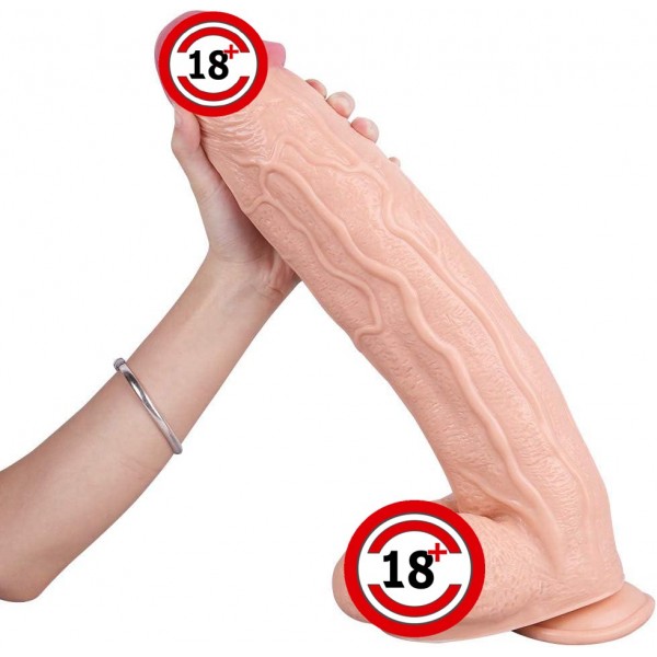XXL Dev Boy Realistik Dildo 44 cm – Ekstra Büyük, Esnek ve Gerçekçi Tasarım