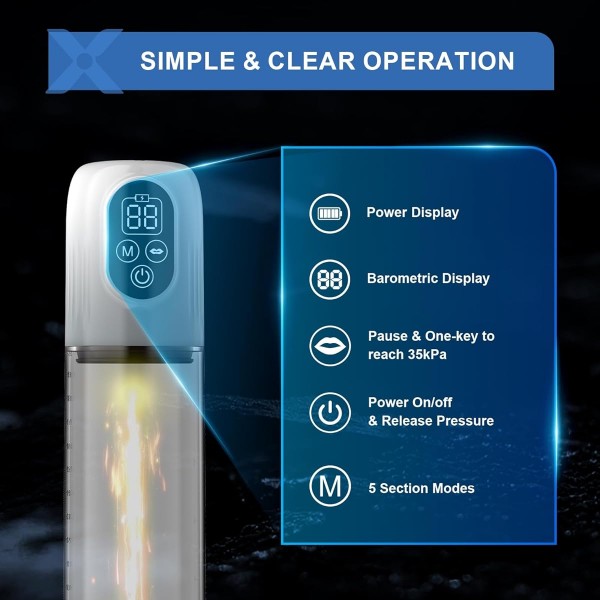 IPX7 Su Geçirmez USB Şarjlı Vakum Pompası – Güç ve Konfor Bir Arada