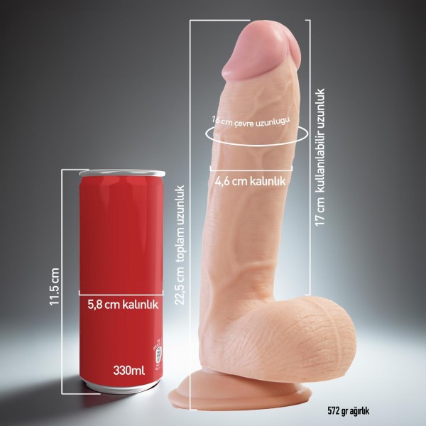 Lovetoy Büyük ve Kalın Realistik Penis - 22,5 Cm