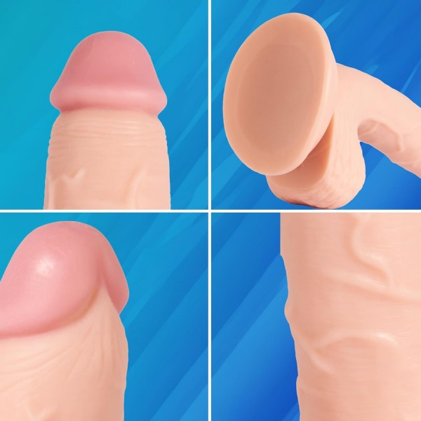 Noxxx Realistik Testisli Dildo 19 cm Vantuzlu Gerçekçi Tasarım
