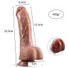 Yedda Realistik Damarlı Vantuzlu Silikon Dildo 23,5 cm