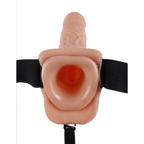 Fetish Fantasy Series 7″ Vibrating Hollow Strap-On with Balls