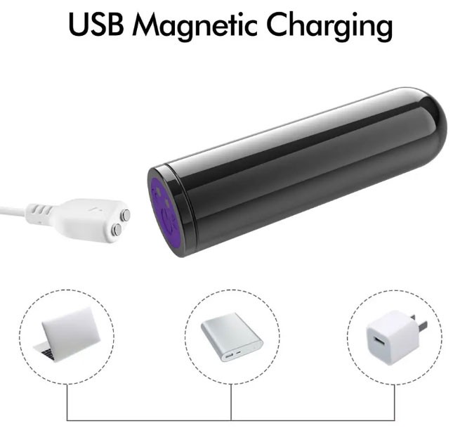 Su Geçirmez 10 Hız Şarj Edilebilir Bullet Vibratör - 8 cm