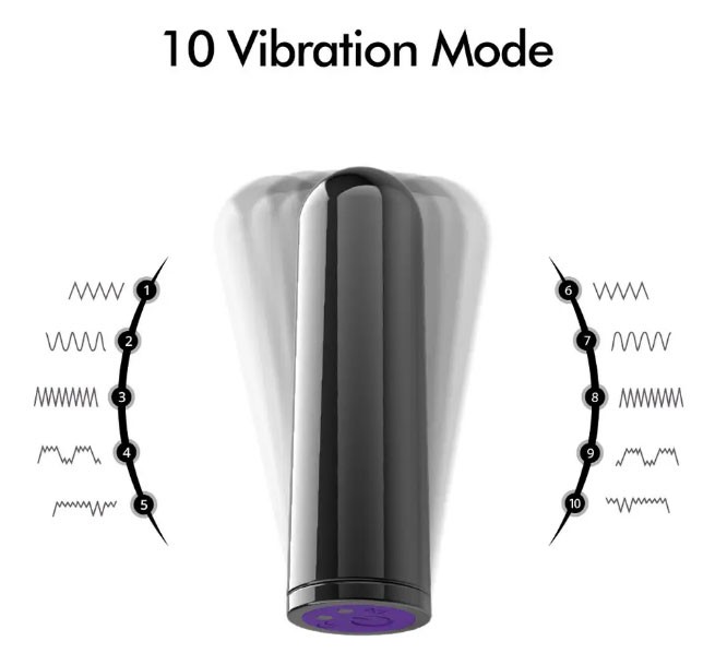 Su Geçirmez 10 Hız Şarj Edilebilir Bullet Vibratör - 8 cm