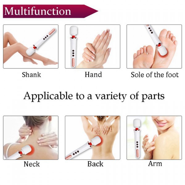 Büyük Şarj Edilebilir Siyah Wand Masaj Aleti - 32 Cm