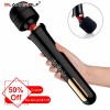 Büyük Şarj Edilebilir Siyah Wand Masaj Aleti - 32 Cm