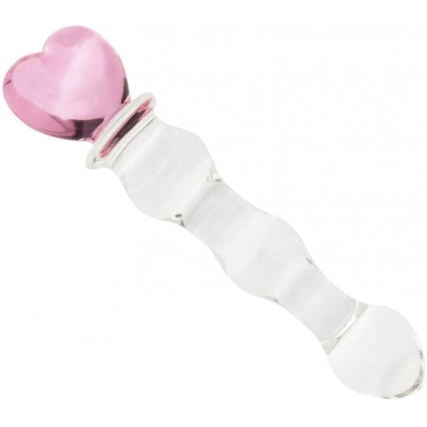 Pembe Kalp Anal Boncuk Yapay Penis - 16 Cm