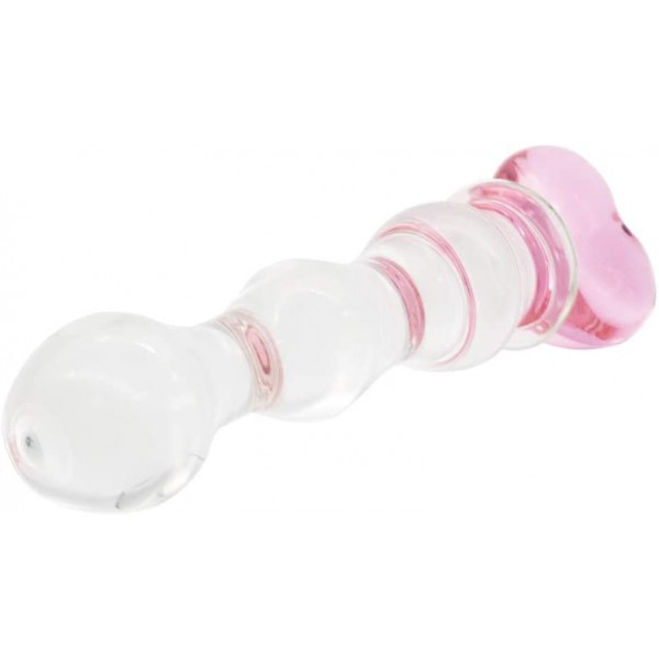 Pembe Kalp Anal Boncuk Yapay Penis - 16 Cm