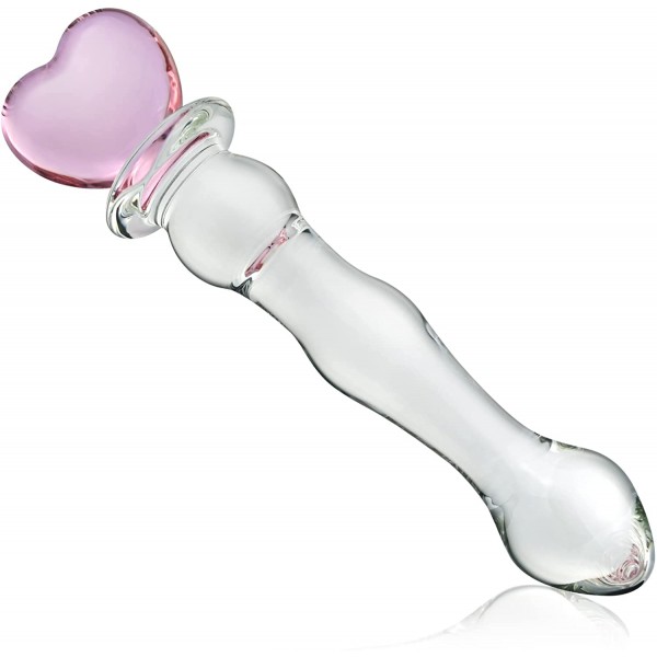 Pembe Kalp Anal Boncuk Yapay Penis - 16 Cm